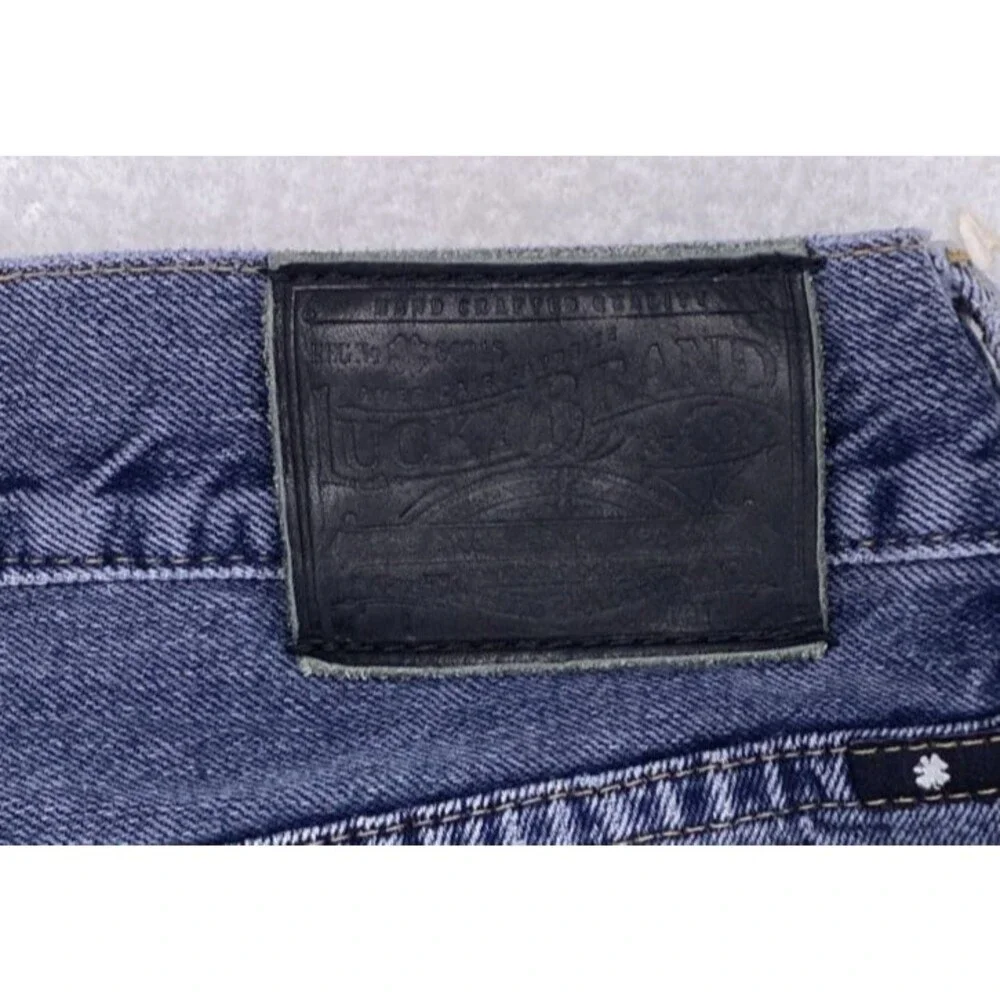 Lucky Brand 363 Straight Jeans Mens 34x32 Grey Black Denim 34 x 32 Measured Fit